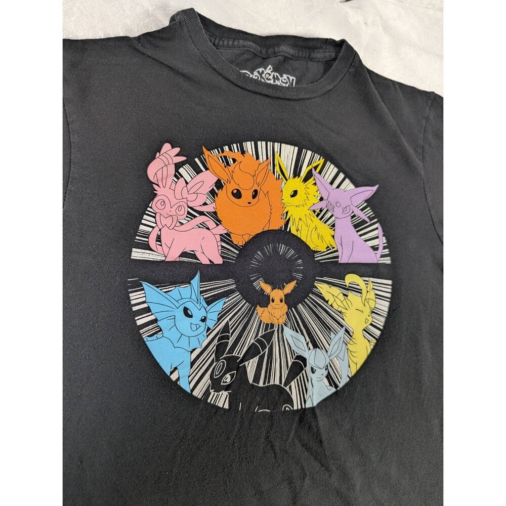 Pokemon Eevee Evolutions Men's M Black Graphic T-Shirt Hybrid Apparel 2024